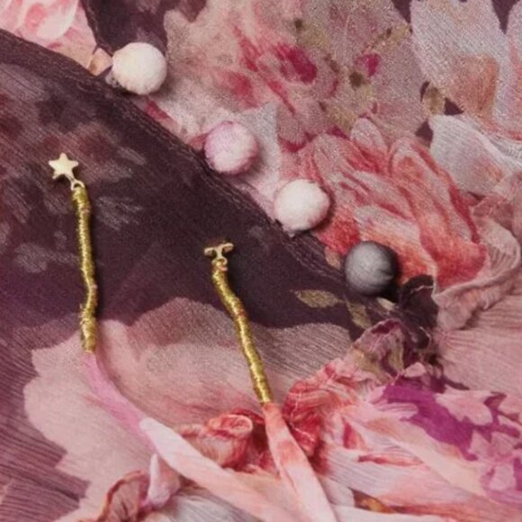 Johnny Was Carina Silk Floral Ruffled Tiered Maxi Dress with Slip NWT $445 - Picture 9 of 10